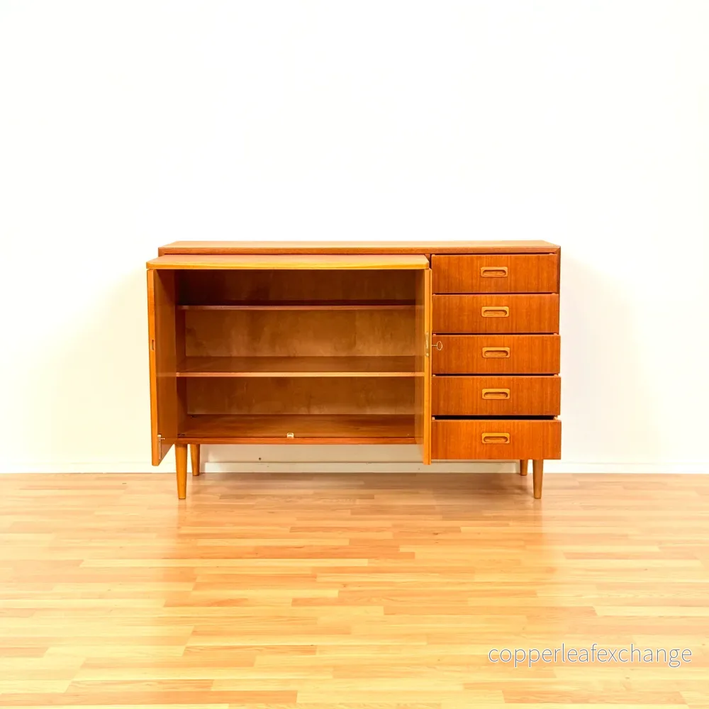 Svenskt skåp i teak och bok - Bild 2