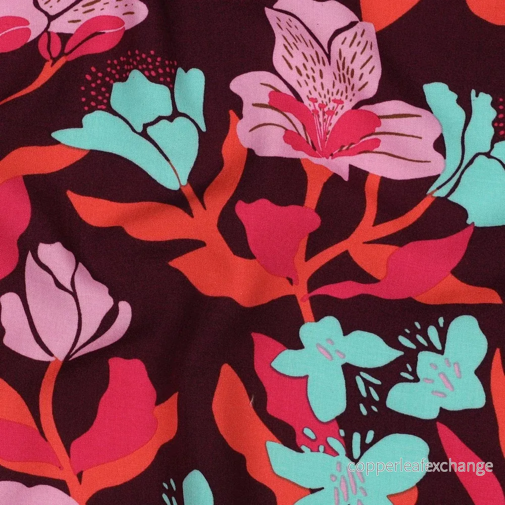 Nerida Hansen - Lenzing Ecovero - Amira Floral - Viscose - Plum - Bild 2