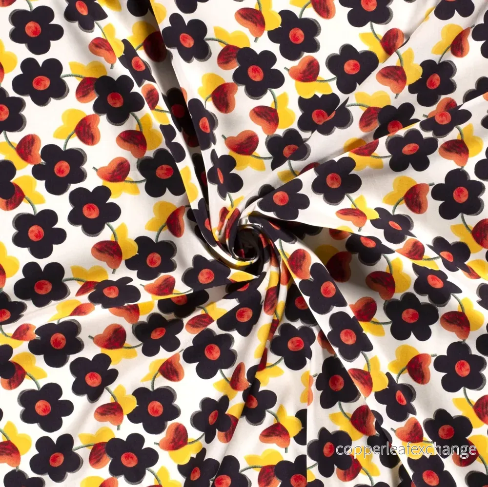 Viscose poplin Anemone Navy - Bild 3