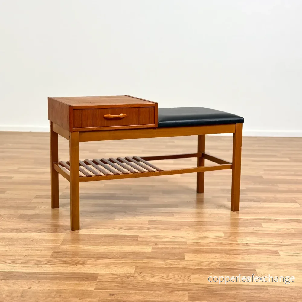 Telefonbänk i teak, 1950-60-tal, Danmark - Bild 2