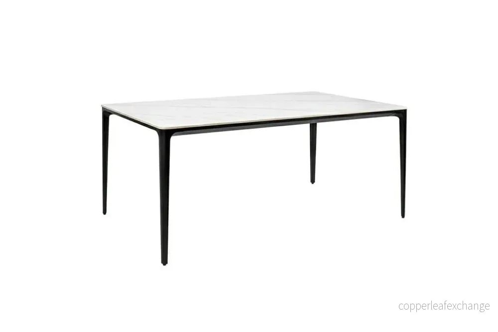 Matbord - SLIM 140, vit/keramik