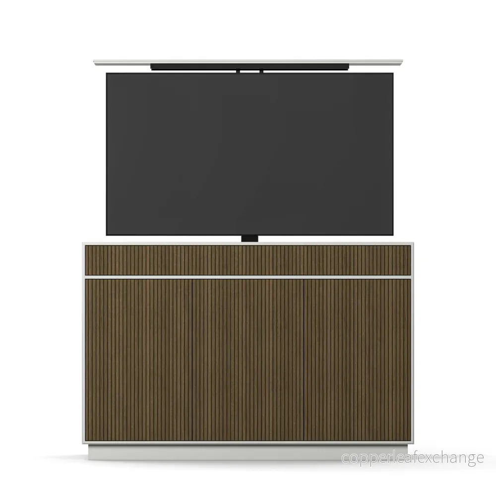 Line Burned Walnut TV Lift 65″ Line Burned Walnut TV Lift 65″