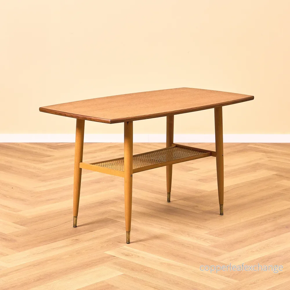 Svenskt soffbord i teak och bok