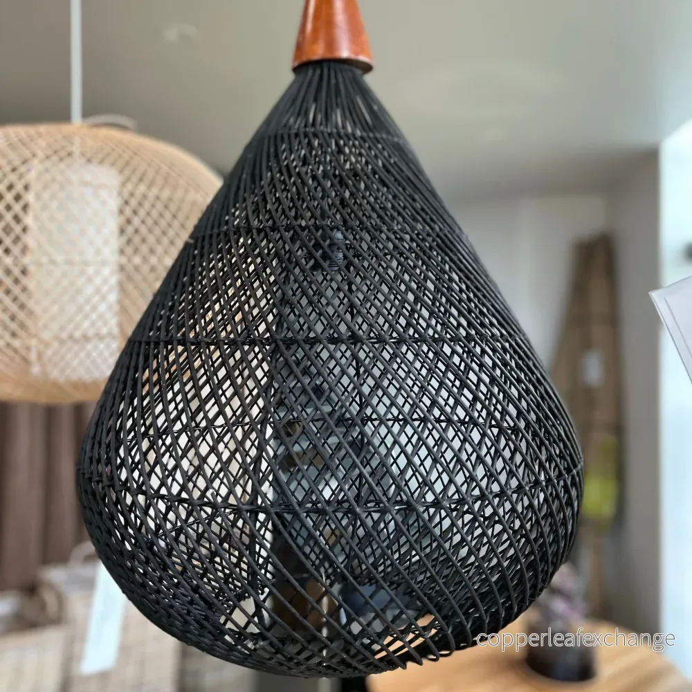 CAPELLA Taklampa Svart Rotting Ø50 cm - Handvävd Rottinglampa - Bild 2