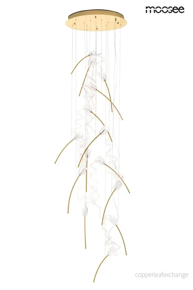Taklampa MOOSEE - TULIPPE 14 DISC, guld