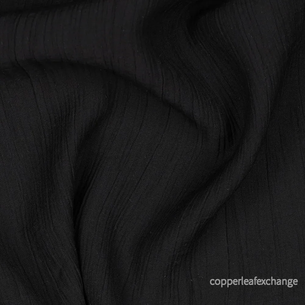 Viscose – Crinkled – Black – 001