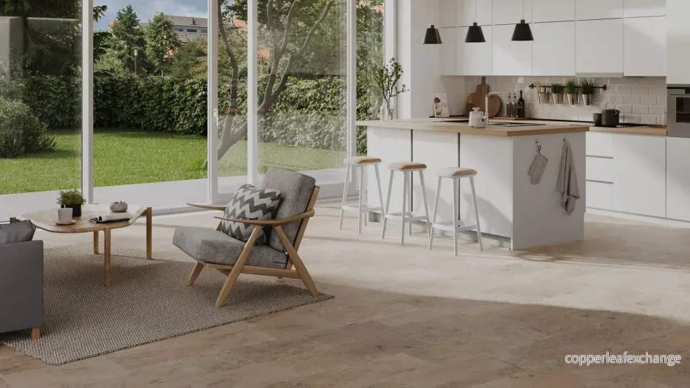 Jurakalksten Slipad Grå/Beige Materialprov - Bild 3