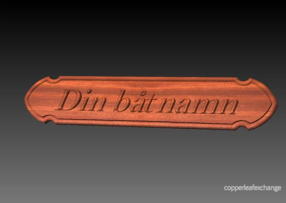 Exklusiv Båtskylt i 3D Relief – Teak & Mahogny