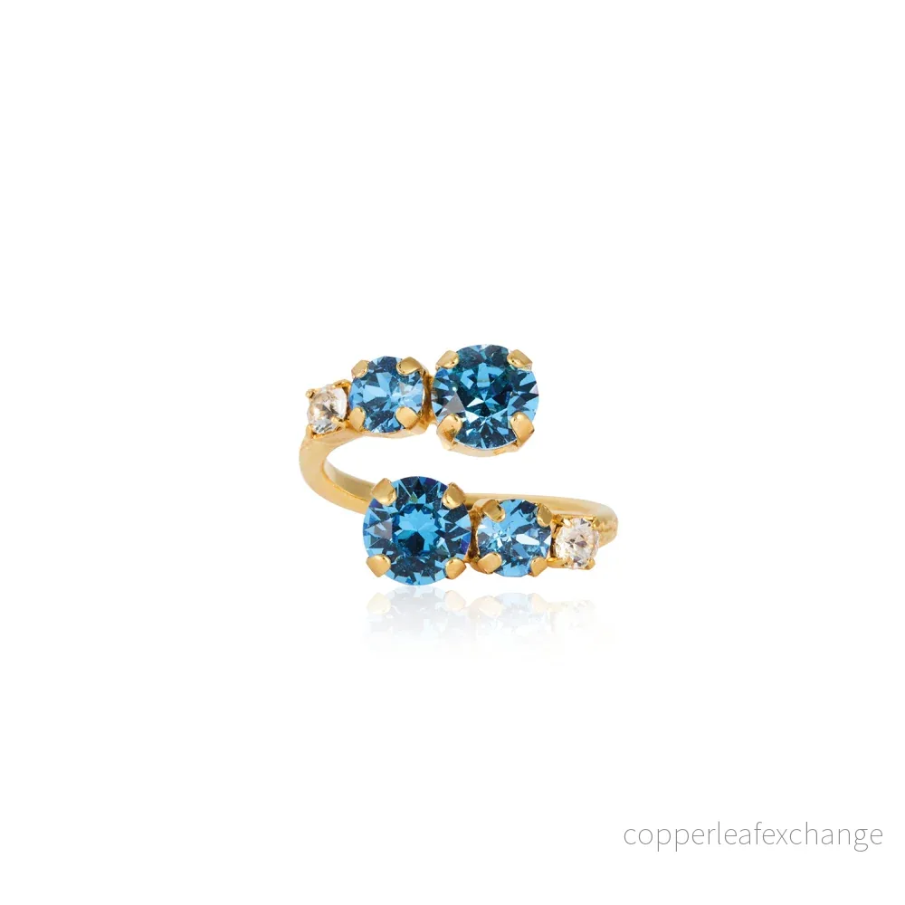 CAROLINE SVEDBOM HALO RING / RECREATED ICEBLUE GULD