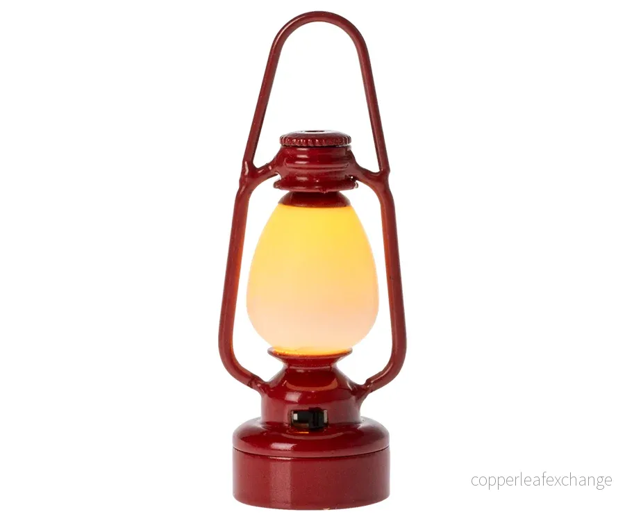 Maileg – Röd lykta vintage, miniatyr lampa, campinglampa/lantern - Bild 2