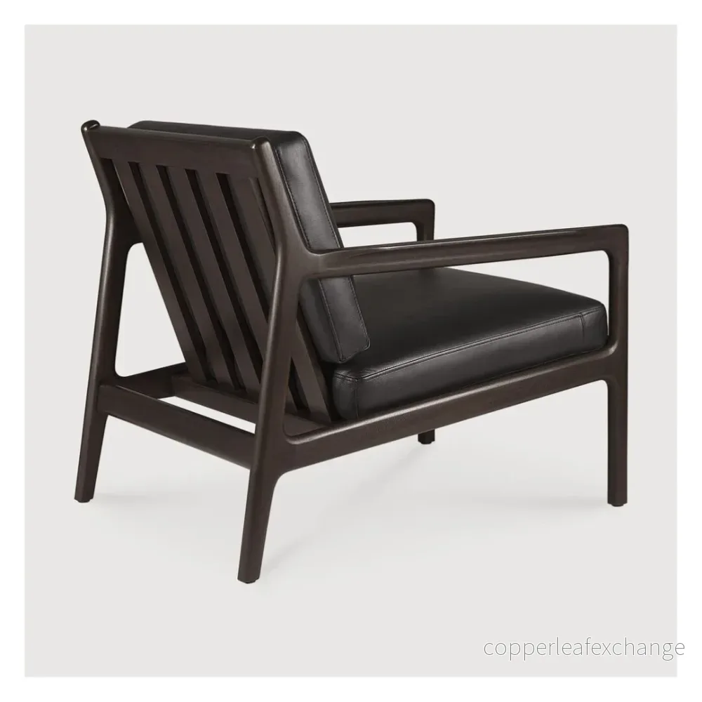 Loungestol Jack, Svart läder - Bild 3