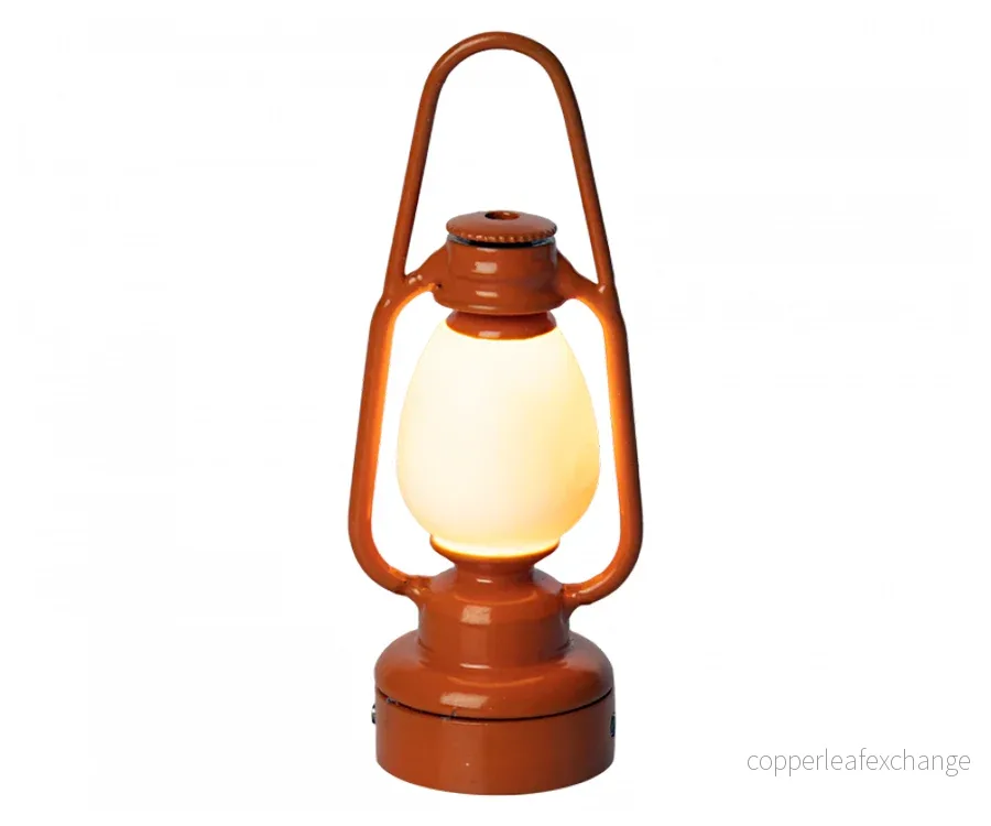 Maileg – Orange lykta vintage, miniatyr lampa, campinglampa/lantern - Bild 3