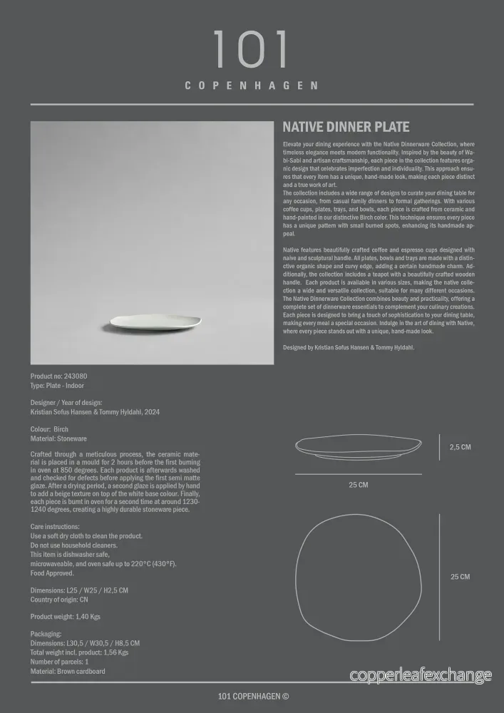 Native Lunch/Dessert Plate - Birch set of 2 - Bild 2