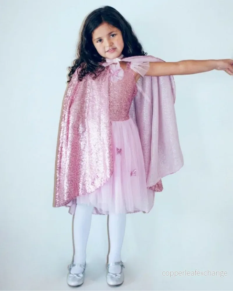 Prinsesscape, rosa paljett Prinsesscape, rosa paljett