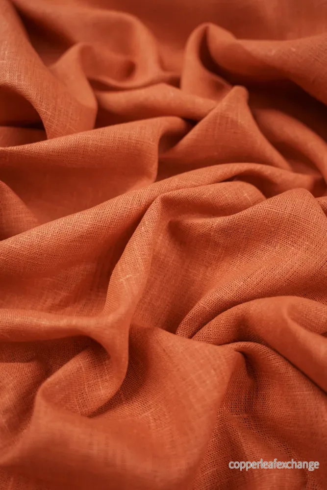 Textured linen fabric – Rust – 381 Textured linen fabric – Rust – 381