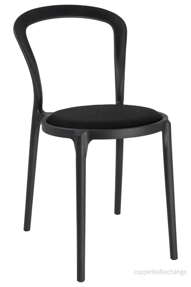 Svart SLIM stol – polypropen, tyg Svart SLIM stol – polypropen, tyg