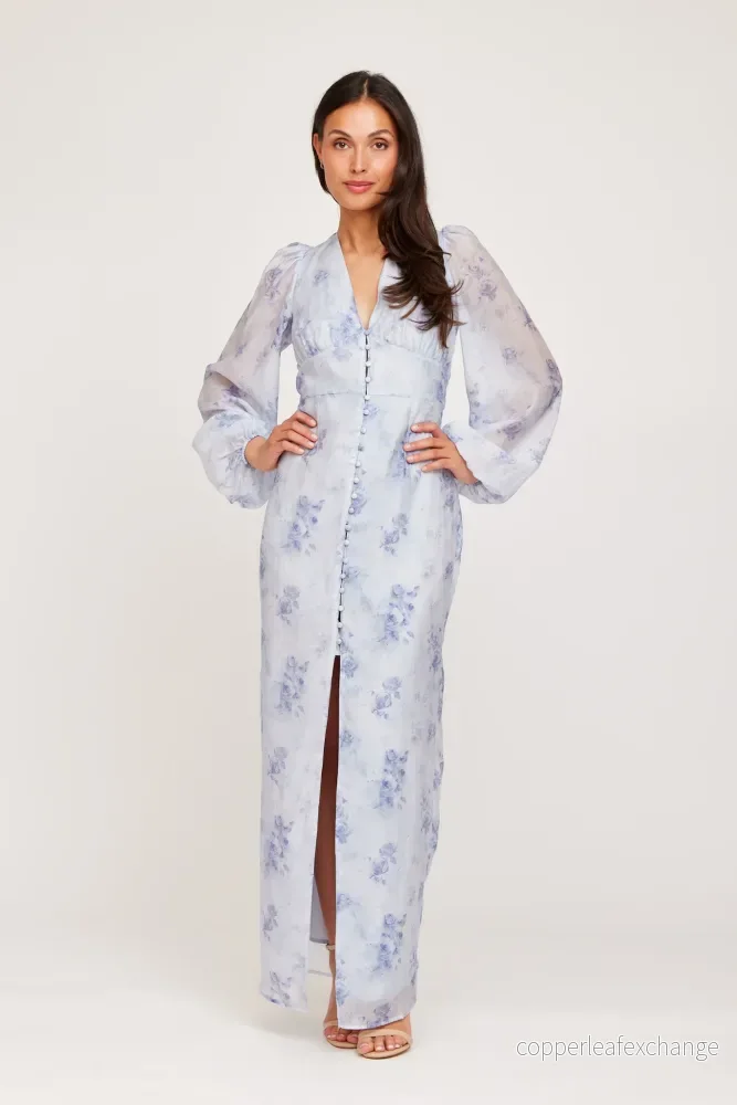 Dry Lake Aesthetic Dress Blue Flower Print - Bild 2