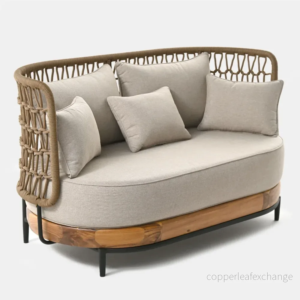 Sofa ogrodowa Moon 156x82x87 cm drewno akacjowe, tkanina Olefin Miloo Home - Bild 2