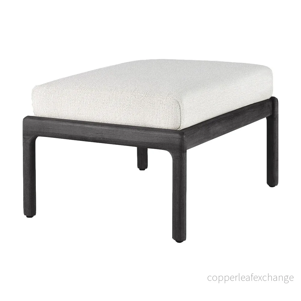 Utemöbel Fotpall Jack, Svart teak / Off White - Bild 2