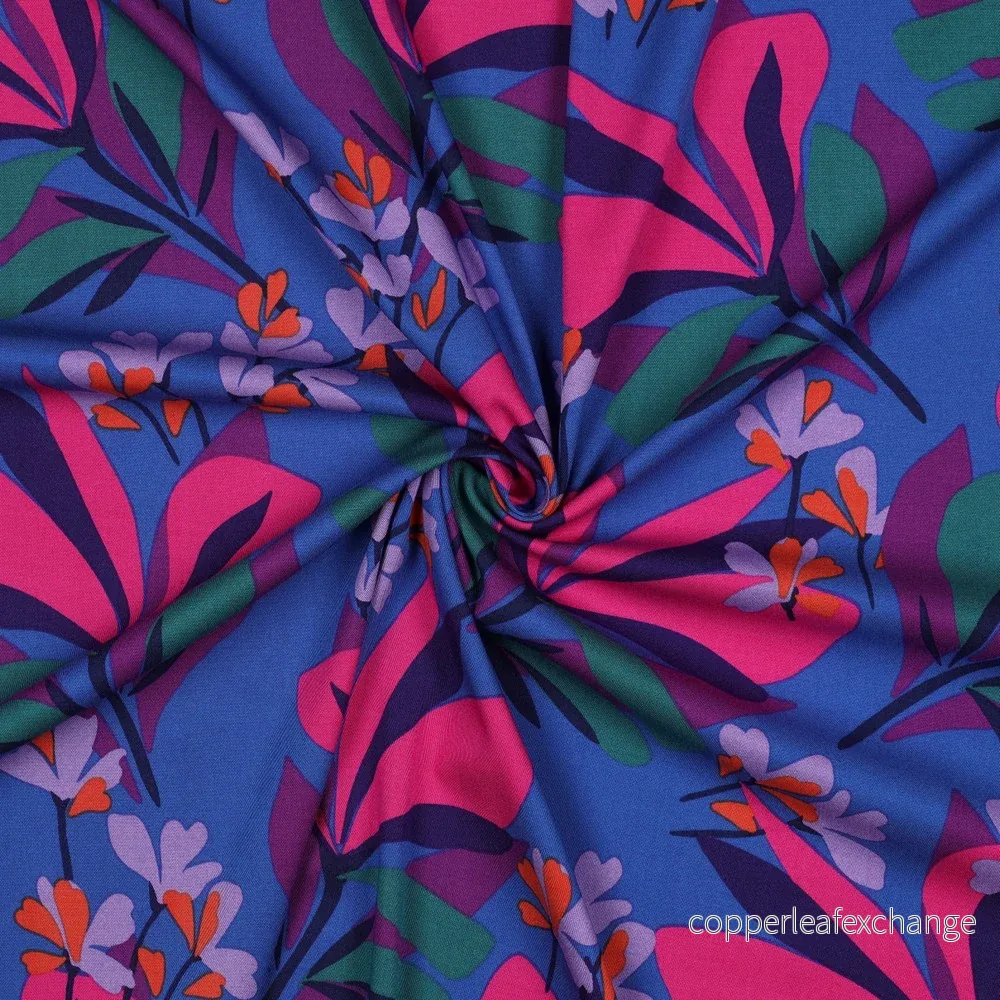 Nerida Hansen - Rosella Stretch - Spring Garden - Viscose - Royal Blue, Magenta - Bild 3