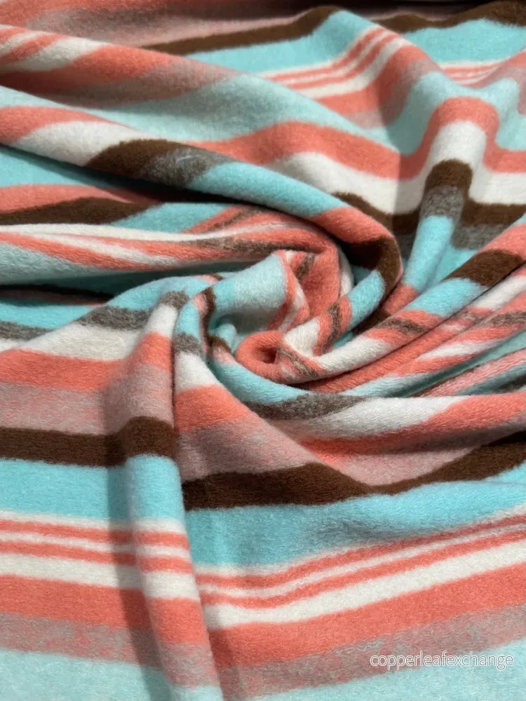 Deadstock – Soft – Coat – Striped – Turquoise – Pink – Brown – DY36 Deadstock – Soft – Coat – Striped – Turquoise – Pink – Brown – DY36