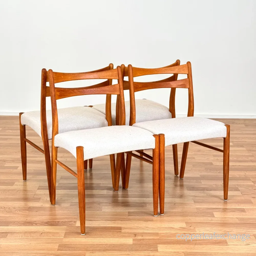 Set om 4 matstolar i ek, 1950-60-tal, Danmark