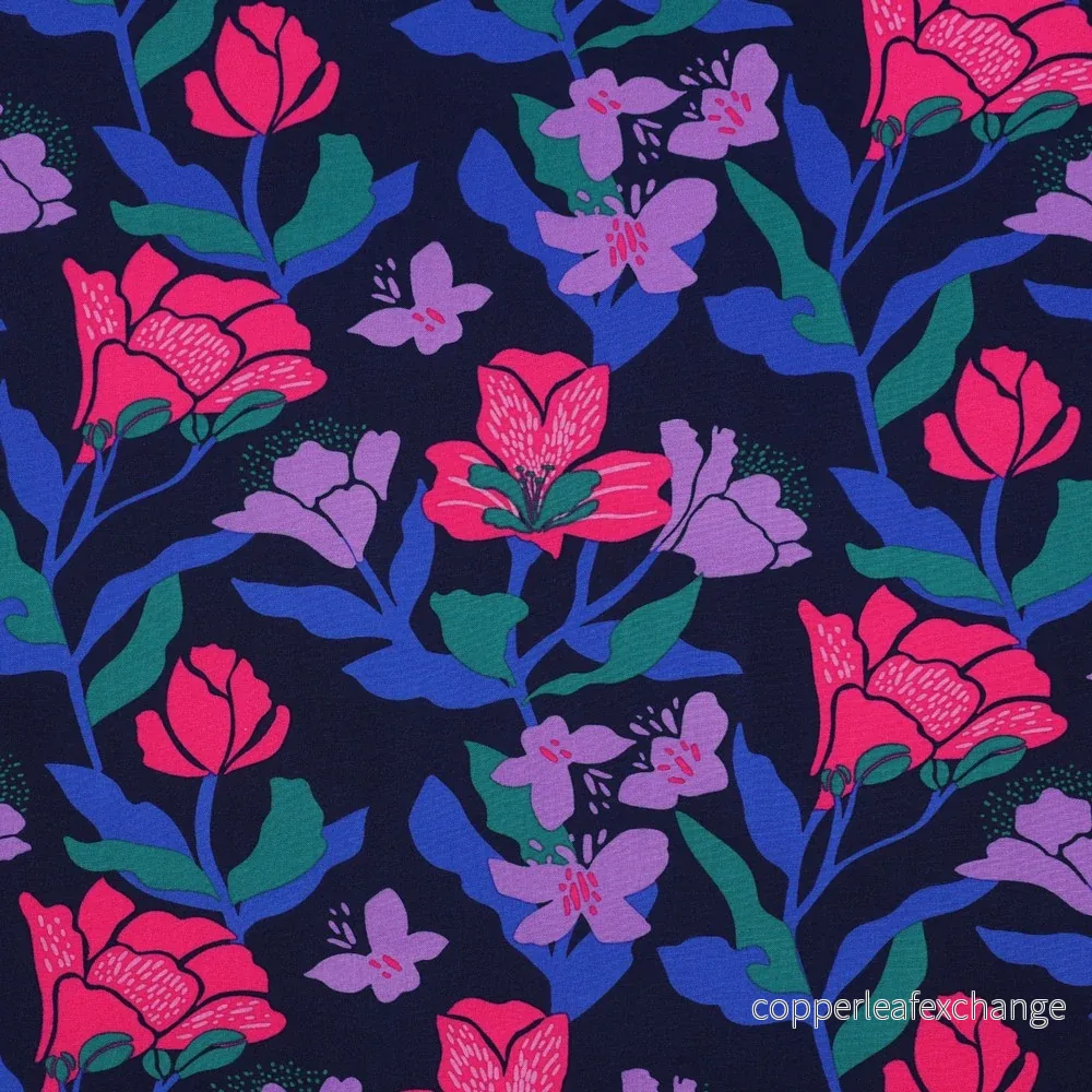 Nerida Hansen – Lenzing Ecovero – Amira Floral – Viscose – Navy Nerida Hansen – Lenzing Ecovero – Amira Floral – Viscose – Navy