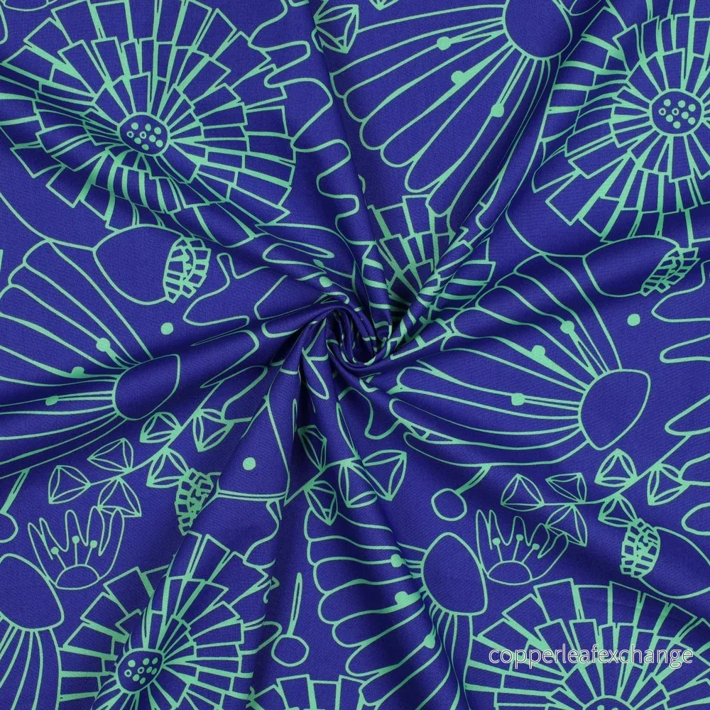 Nerida Hansen - Fine Poplin - Eden - Cotton - Royal Blue - Bild 3