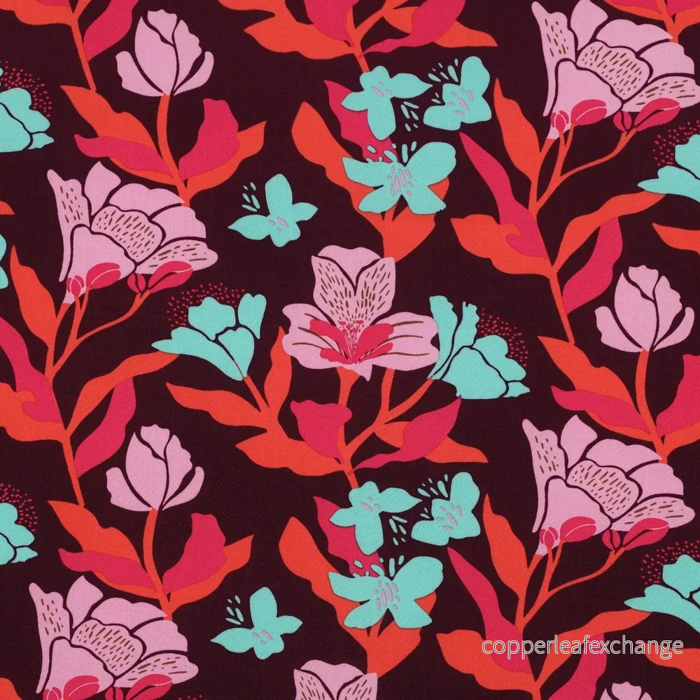 Nerida Hansen - Lenzing Ecovero - Amira Floral - Viscose - Plum