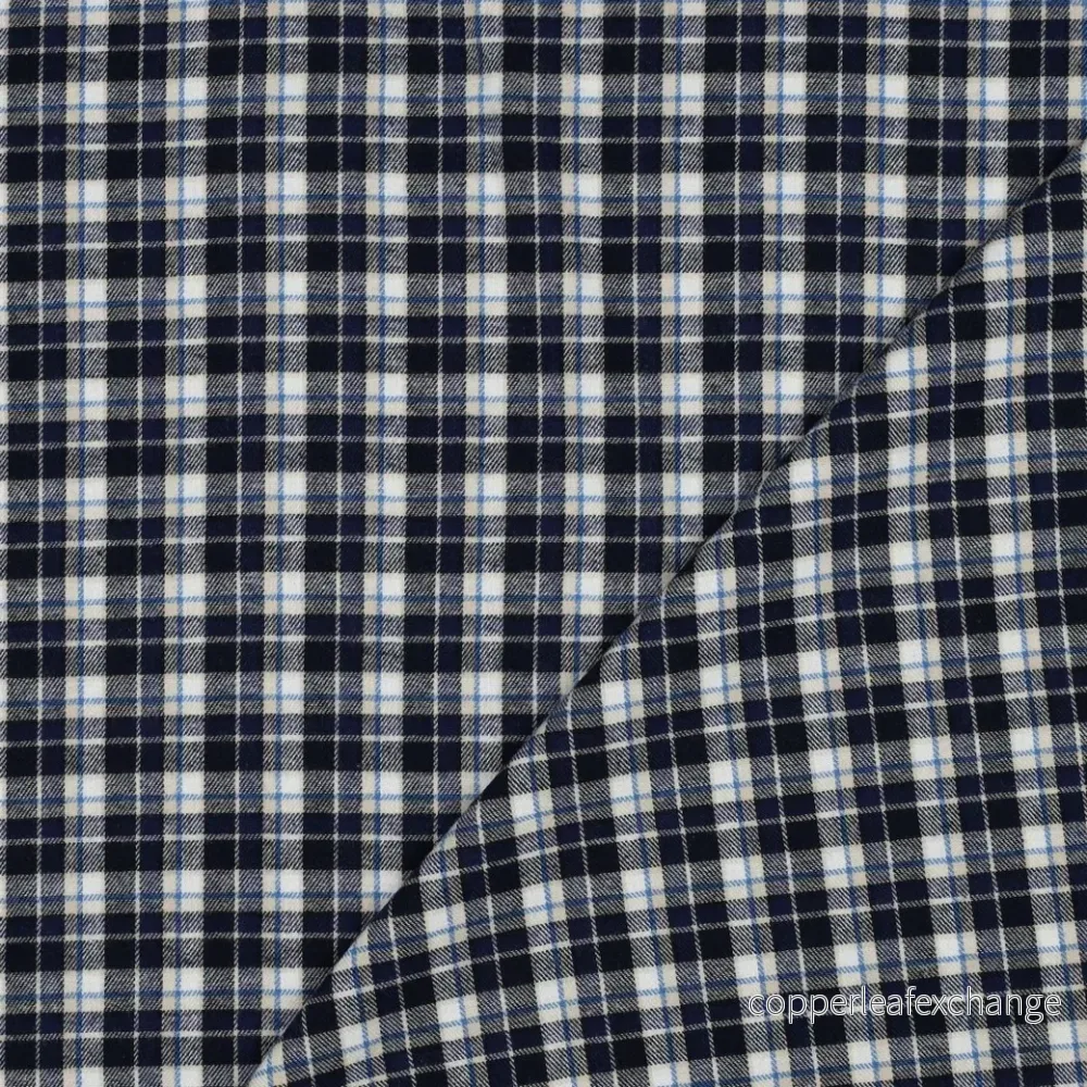 Cotton – Flannel – Small square – Yarn dyed – Navy – 002