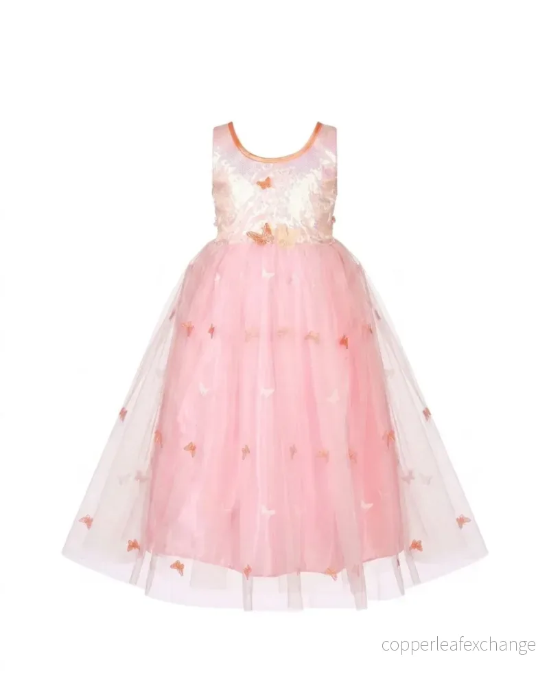 Prinsesklänning, ljusrosa fjäril - Bild 2
