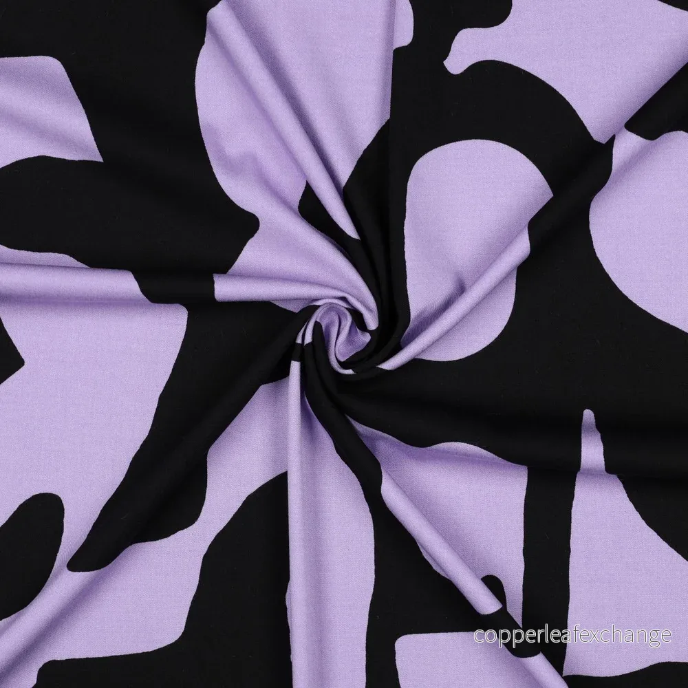Patterned - Viscose - Stretch - Abstract - Lavender - 003 - Bild 2