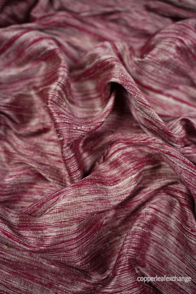 Thai silk – Structure – Silver, Bordeaux – Silver Rain