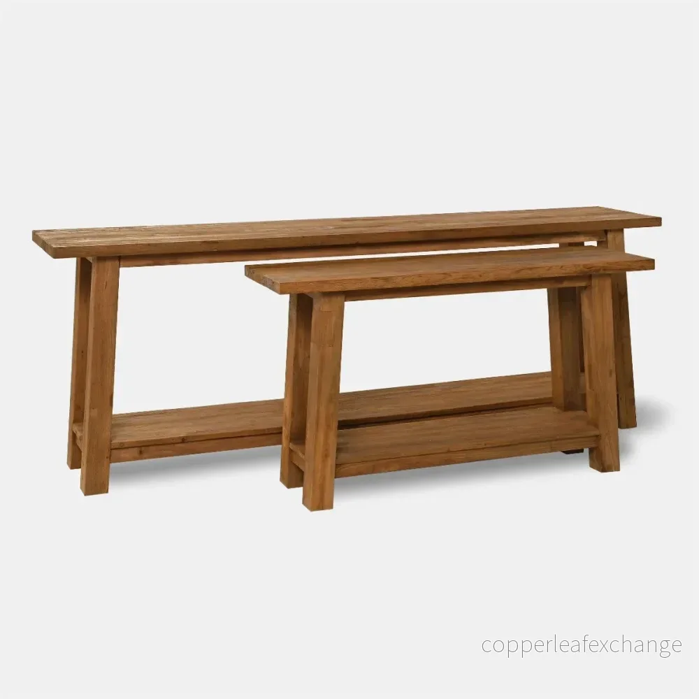 Konsol l Arusi 240x45x90cm återvunnet Exotiskt Trä Teak - Bild 2