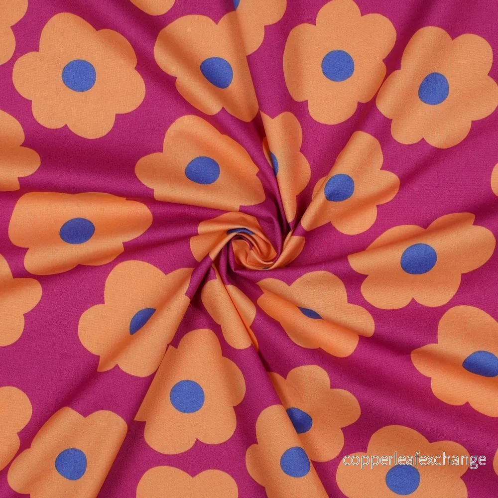 Nerida Hansen - Fine Poplin - Big Flower - Cotton - Magenta - Bild 2
