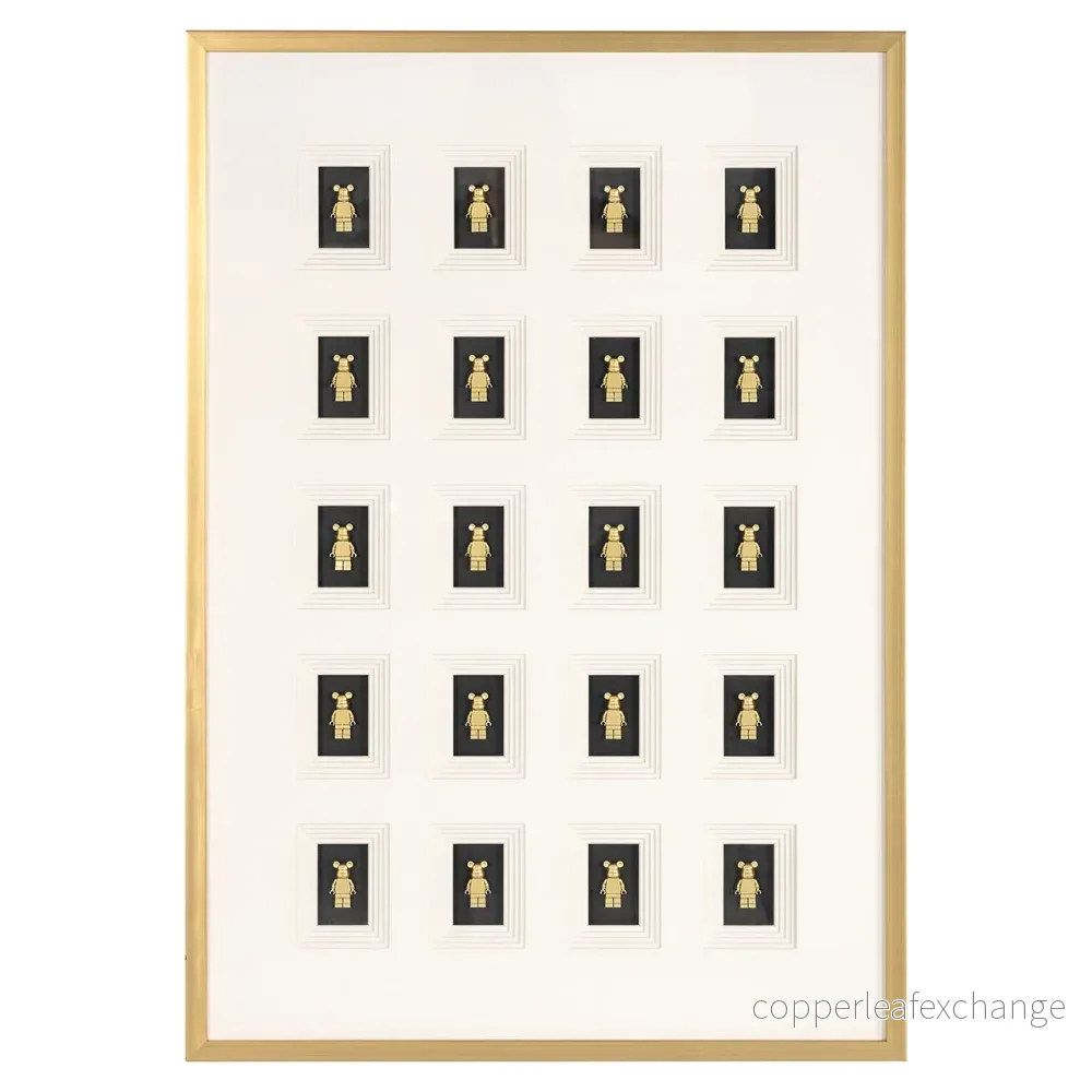 Tavla Bear block 3D (Svart/guld) Tavla Bear block 3D (Svart/guld)