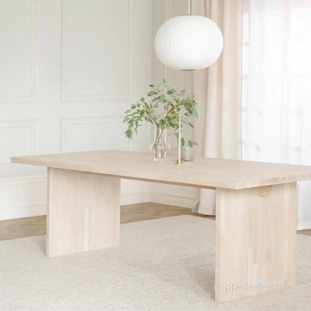 Matbord Emmett, Vitpigmenterad Ek - Bild 2