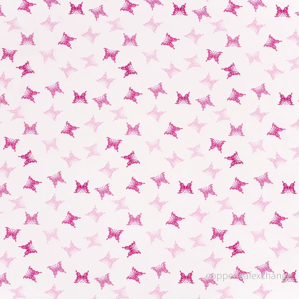 Patterned Cotton Jersey - Butterflies - 200g - Pink, White - Bild 2
