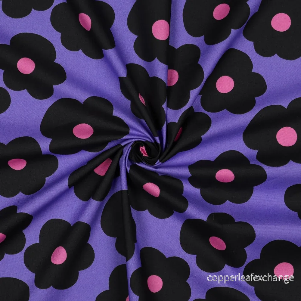 Nerida Hansen - Fine Poplin - Big Flower - Cotton - Purple - Bild 3