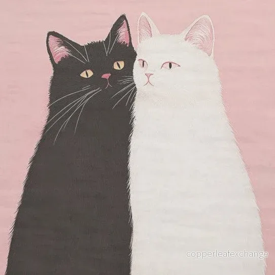 Svartvita katter - enskilda decoupage konstark