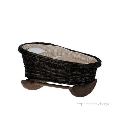 Mimi gungande dockvagga i rotting – mörk/beige - Bild 2