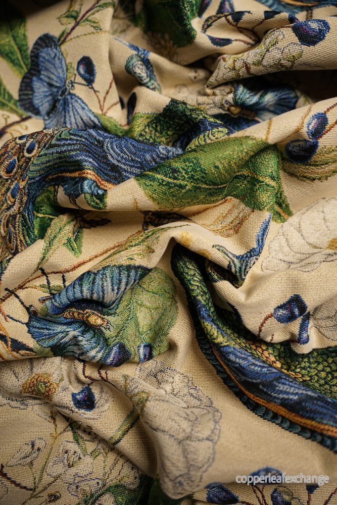 Patterned – Interior – Tapestry – Cotton – Polyester – Peacocks – Beige – 522