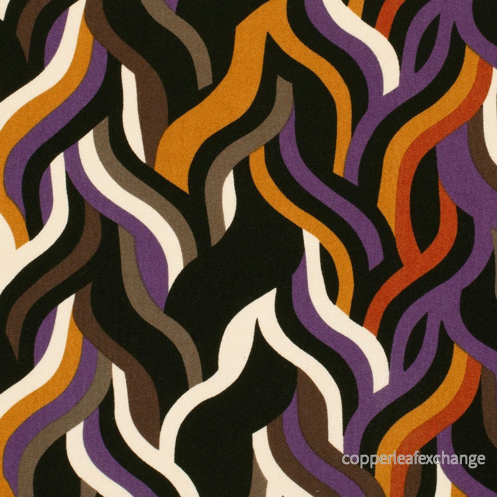 Patterned Viscose - Twill - Abstract - Brown