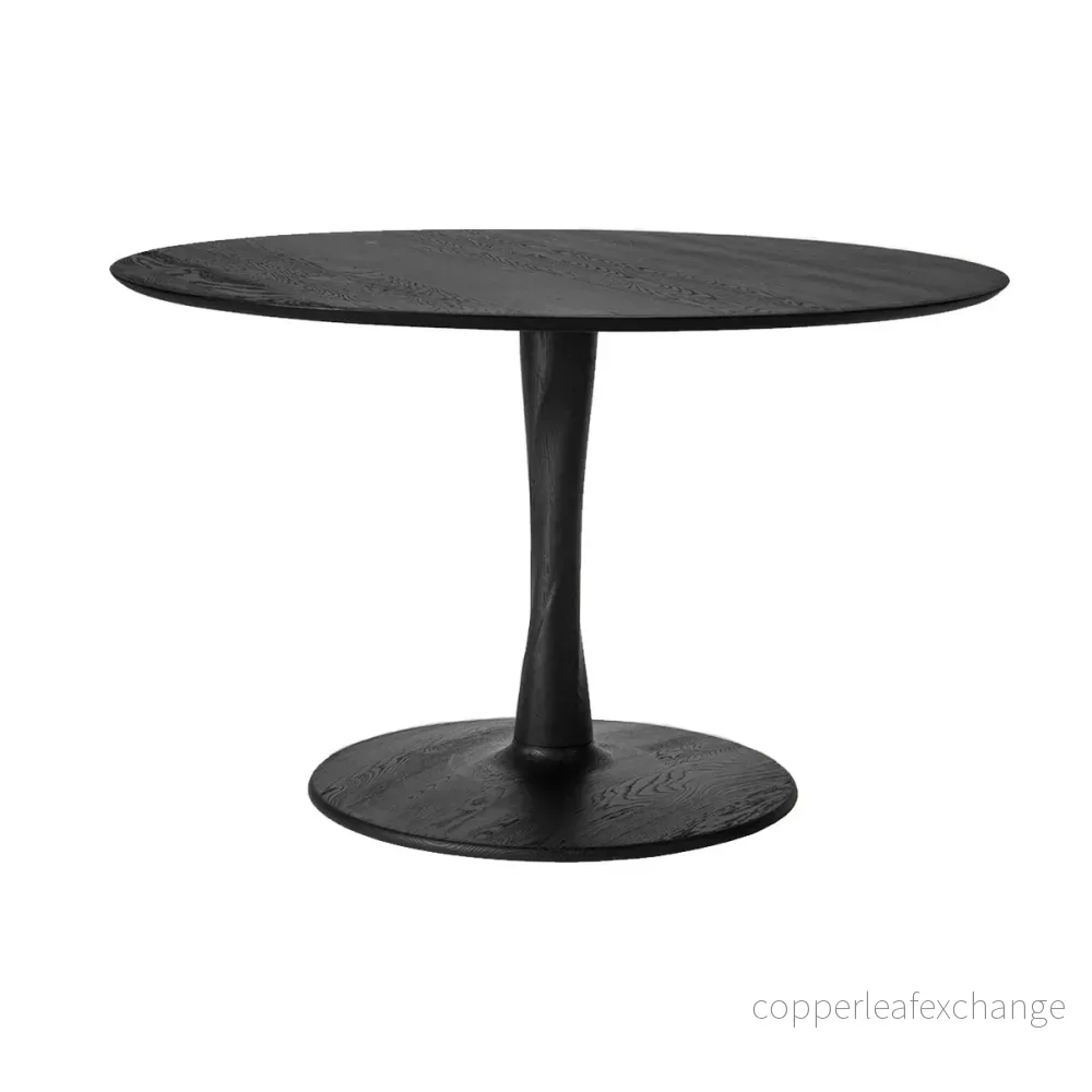 Matbord Torsion Rund, Massiv Svartlackad ek Matbord Torsion Rund, Massiv Svartlackad ek
