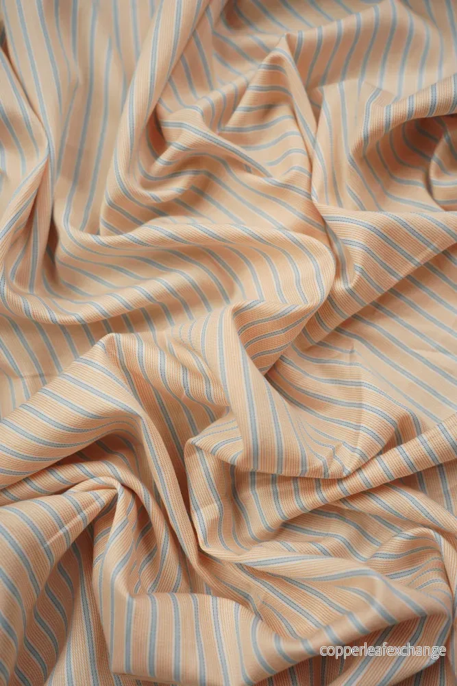 Deadstock – Shirt Fabric – Cotton – Soft – Striped – Orange, Blue – DS155