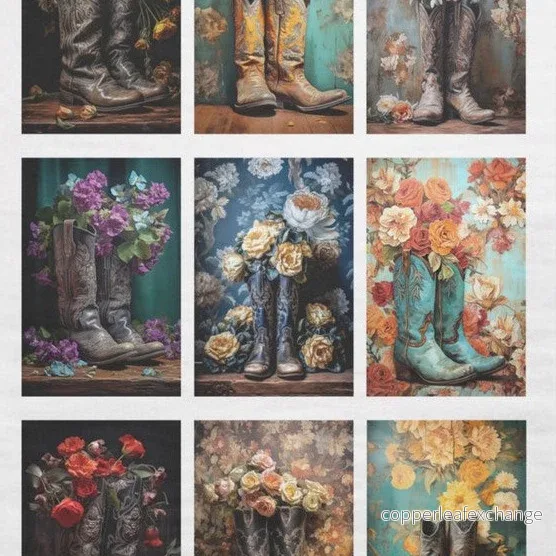9 x Bootsit – enskilda decoupage konstark 9 x Bootsit – enskilda decoupage konstark
