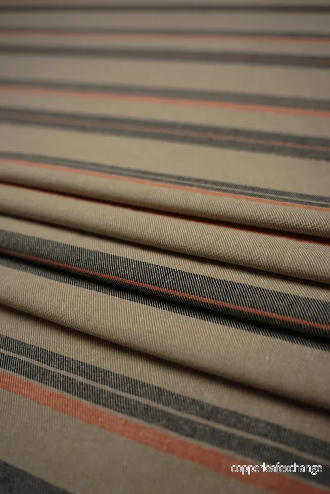 Pattern – Curtain – Interior – 280 cm wide – Navy blue, orange, natural – Positano – 3