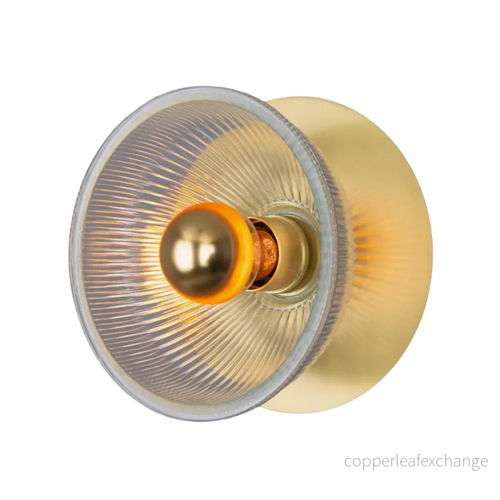 ECLIPSE – Prismatic Brass Glass Dish Wall Light ECLIPSE – Prismatic Brass Glass Dish Wall Light