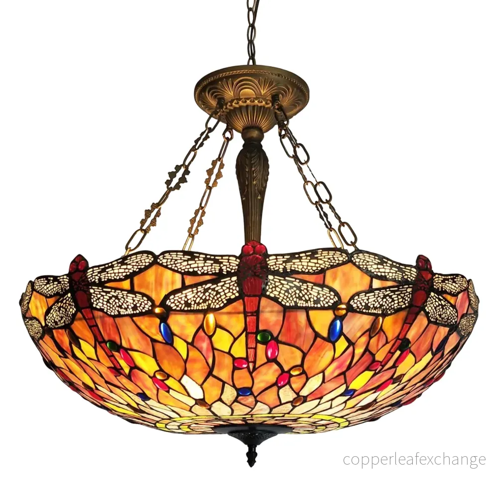 TROLLSLÄNDA ÄDELSTEN Tiffany Plafond Uppåt ljus. Diam 71cm TROLLSLÄNDA ÄDELSTEN Tiffany Plafond Uppåt ljus. Diam 71cm