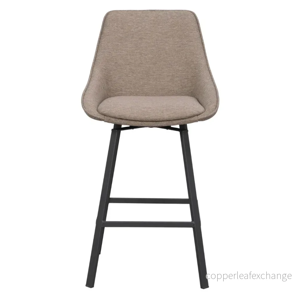 Barstol Alison med snurrfunktion mörkbeige, 2-pack